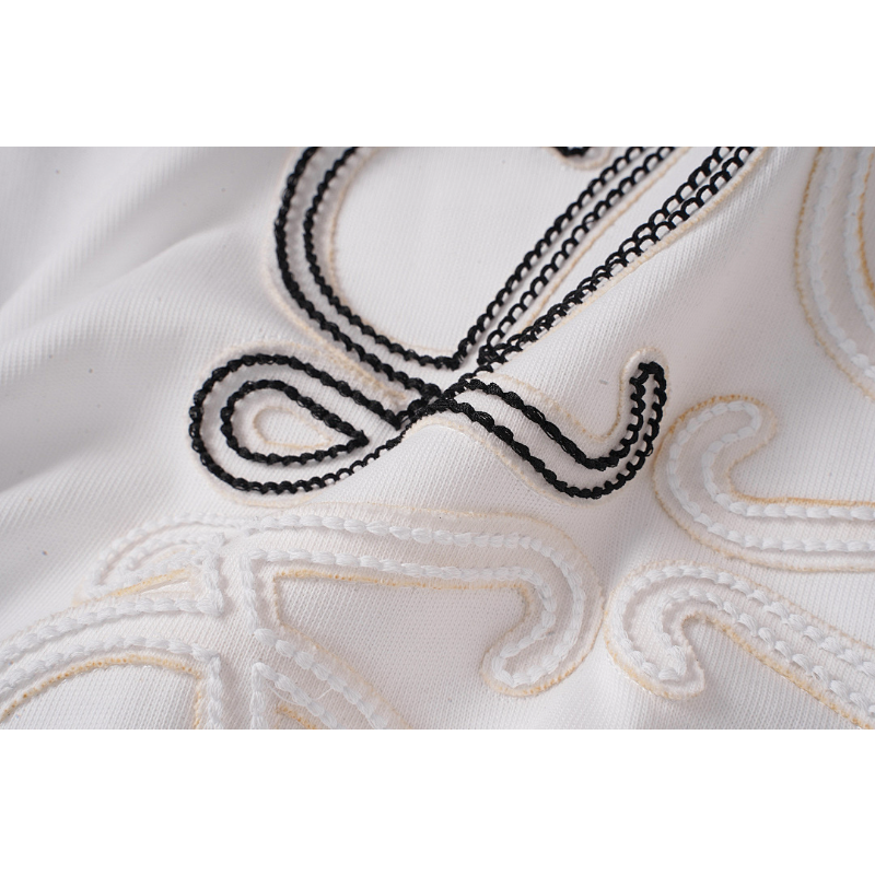 LOC42  High quality men's and women's pure cotton summer short sleeved T-shirt embroidered clothing