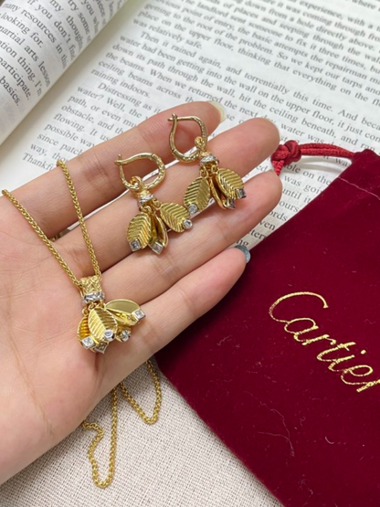 X709   Women's coffee bean necklace, earring set jewelry