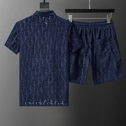 DIC142  New men's short sleeved polo top+shorts clothing