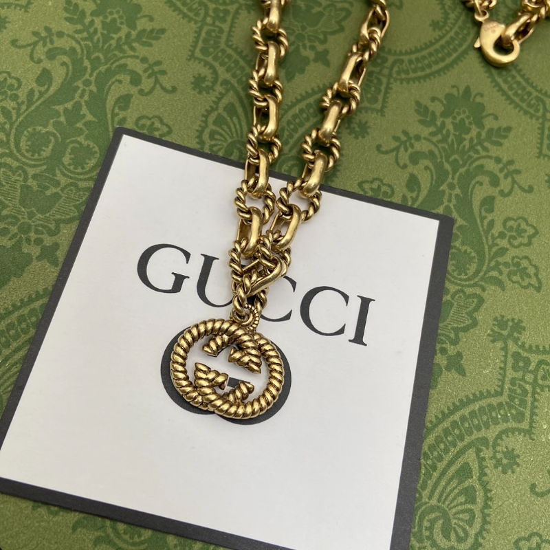 GUN9  Women's new fashionable double G interlocking necklace jewelry