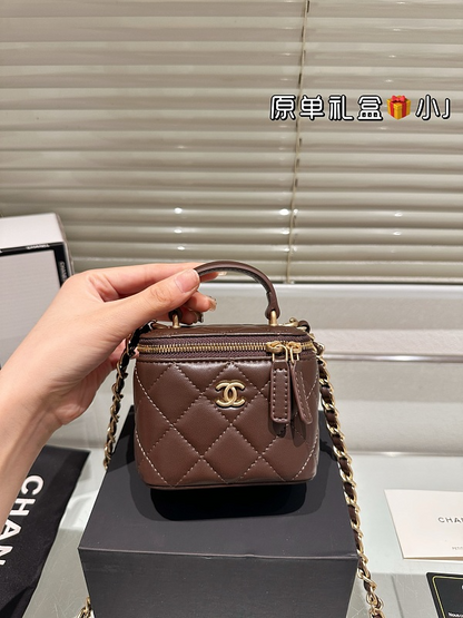 ACP01 Leather Bags 10CM Makeup tote Bag with Box