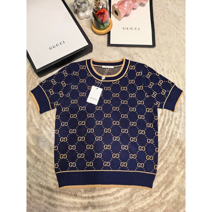 GUC16 New women's summer T-shirt knitted ice silk fabric clothes