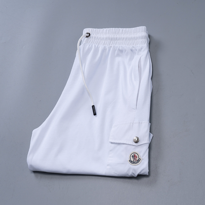 MOC045 New men's summer pure cotton polo top+shorts two-piece outfit clothing