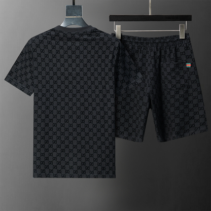 GUC8  New men's short sleeved polo top+shorts clothing