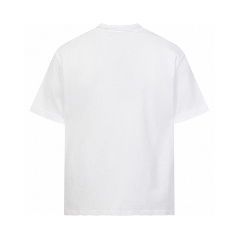 BAC41 High quality men's short sleeved heavy-duty embroidered T-shirt, pure cotton top Clothing