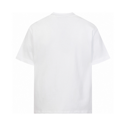BAC41 High quality men's short sleeved heavy-duty embroidered T-shirt, pure cotton top Clothing