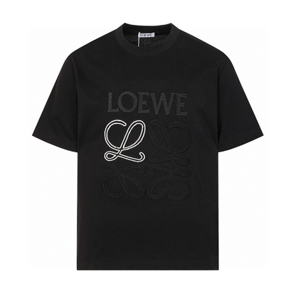 LOC42  High quality men's and women's pure cotton summer short sleeved T-shirt embroidered clothing