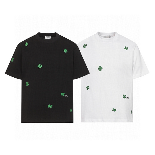 DIC38 High quality men's and women's pure cotton summer short sleeved T-shirt embroidered clothing