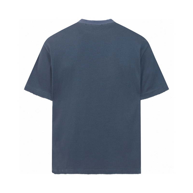 BAC41 High quality men's short sleeved heavy-duty embroidered T-shirt, pure cotton top Clothing