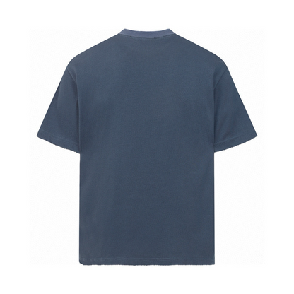 BAC41 High quality men's short sleeved heavy-duty embroidered T-shirt, pure cotton top Clothing