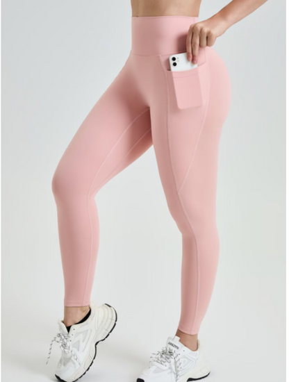 zalo3120   Women's nude yoga pants with pockets, tight fitting high waisted shark pants clothing