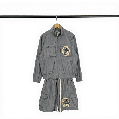 SAC1 New men's and women's spring and summer long sleeved cardigan windbreaker+shorts set clothing