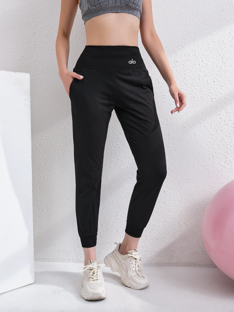 zalo133  Women's yoga pants, loose fitting, foot binding, sports and fitness pants, running, sports and leisure 9-inch pants clothing