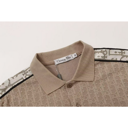 DIC39 New Summer Men's Polo Top with High Quality Beaded Pulling Frame Cotton Fabric Clothing