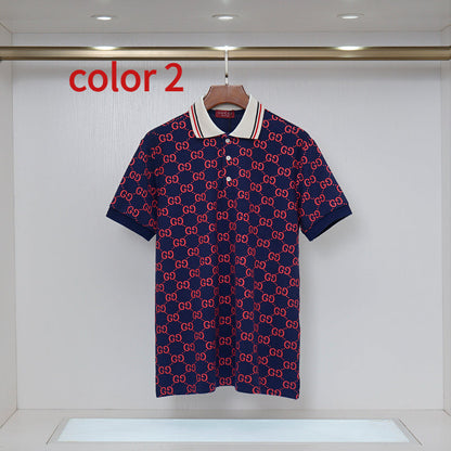 GUC18 New men's summer short sleeved shirt with polo collar clothing