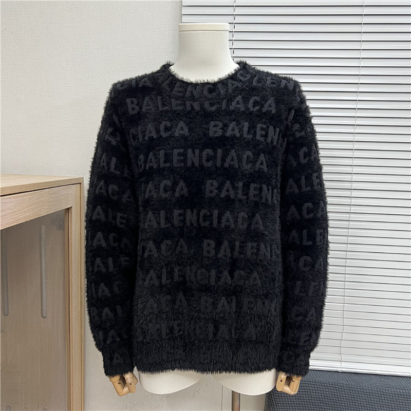 BAC12  Autumn and winter new high-quality men's and women's fashion autumn and winter new plush round neck sweater clothing