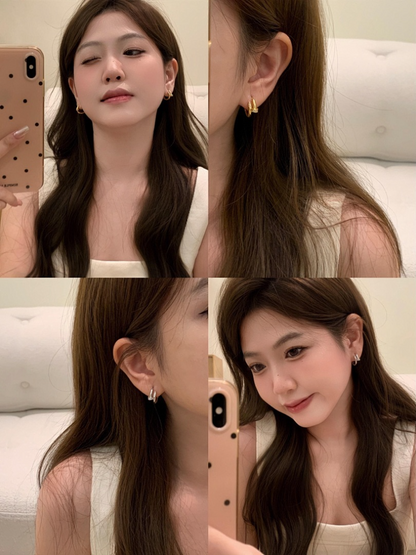 A1243   Women's new fashionable titanium steel earrings and jewelry