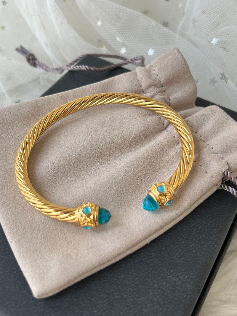 DY DB72 popular 5M twisted wire multi-color open bracelet with micro inlaid zircon jewelry