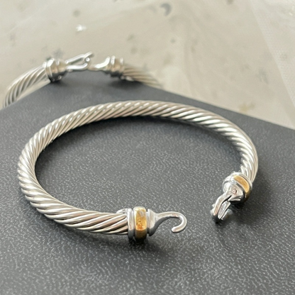 D Y  DB98  Popular twisted wire hook end closed bracelet jewelry