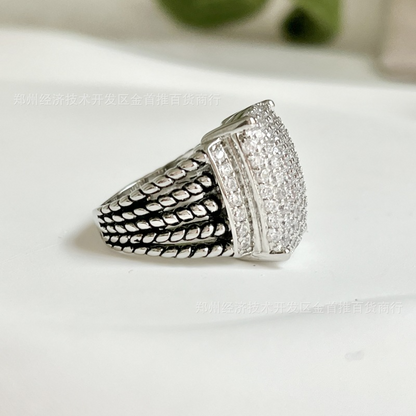 DY DR23 minimalist group set zircon ring, niche women's ring, luxurious jewelry