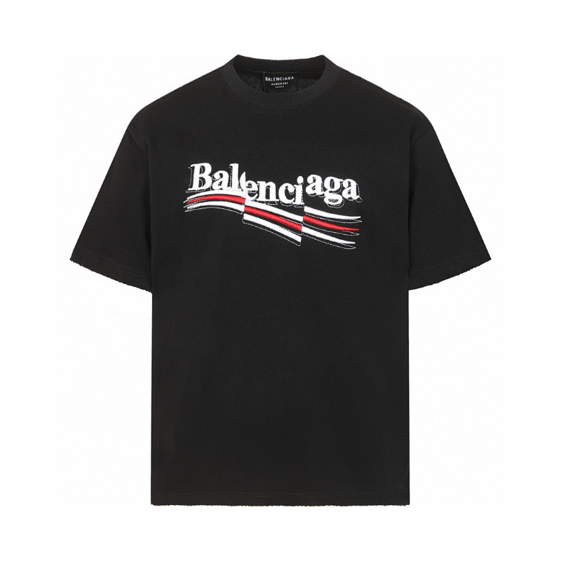 BAC41 High quality men's short sleeved heavy-duty embroidered T-shirt, pure cotton top Clothing
