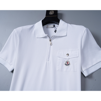 MOC045 New men's summer pure cotton polo top+shorts two-piece outfit clothing