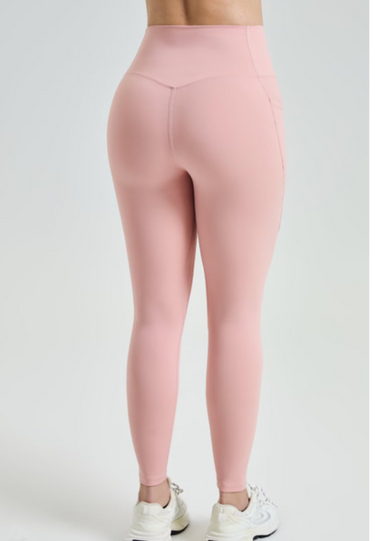 zalo3120   Women's nude yoga pants with pockets, tight fitting high waisted shark pants clothing