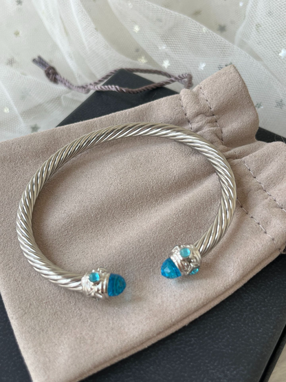 DY DB72 popular 5M twisted wire multi-color open bracelet with micro inlaid zircon jewelry