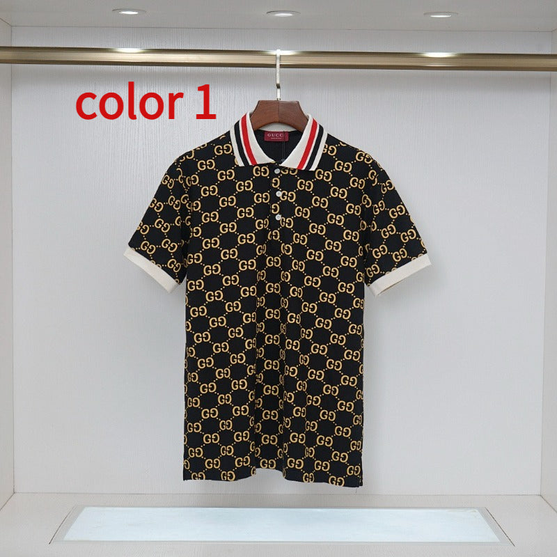 GUC18 New men's summer short sleeved shirt with polo collar clothing
