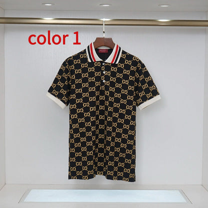 GUC18 New men's summer short sleeved shirt with polo collar clothing