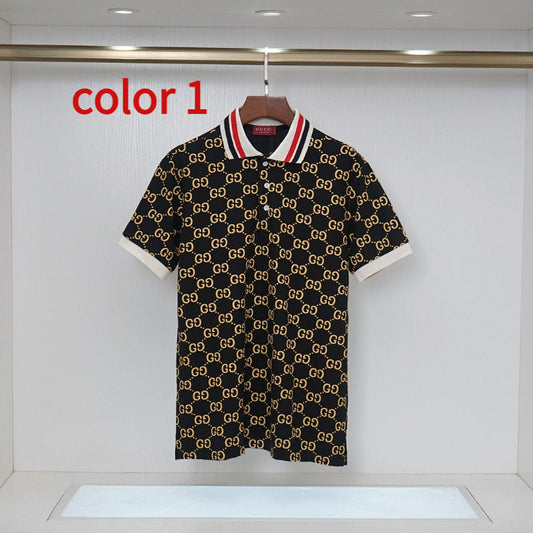 GUC18 New men's summer short sleeved shirt with polo collar clothing