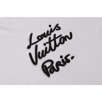 LVC056 High quality men's and women's pure cotton summer short sleeved T-shirt embroidered clothing