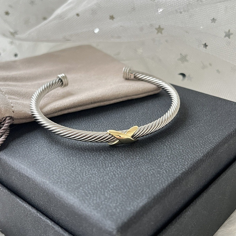 DY DB79  Popular 4M single twisted wire X opening color separated bracelet jewelry