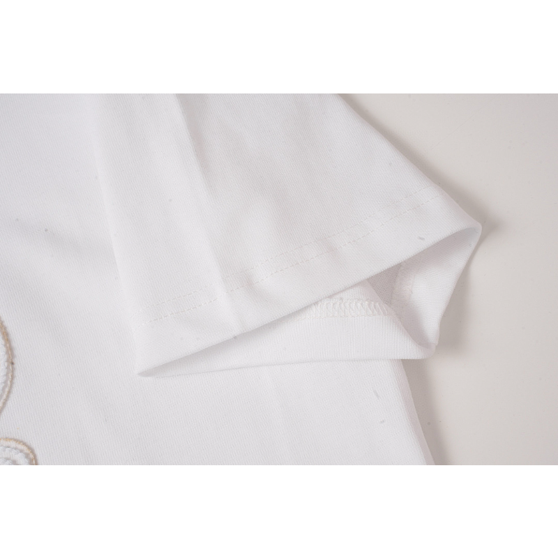LOC42  High quality men's and women's pure cotton summer short sleeved T-shirt embroidered clothing