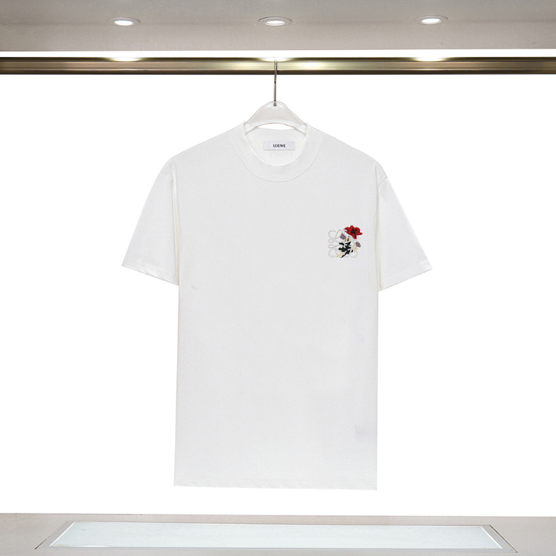 LOC46  New men's and women's summer pure cotton tops with T embroidery clothing