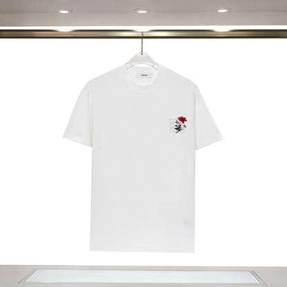 LOC46  New men's and women's summer pure cotton tops with T embroidery clothing