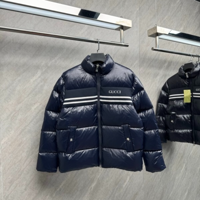 109830  New striped glossy down jacket Top quliaty 1:1 clothing