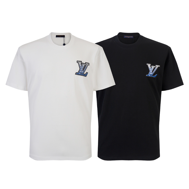 LVC168 New men's and women's summer pure cotton embroidered top T-shirt clothing