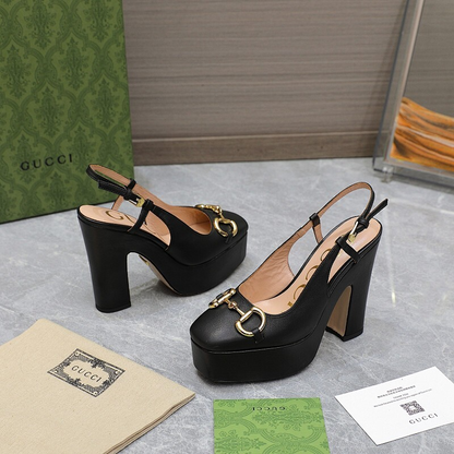 JHGS14 Slipper 12CM Heel Size 35-42 Lether Shoes with box