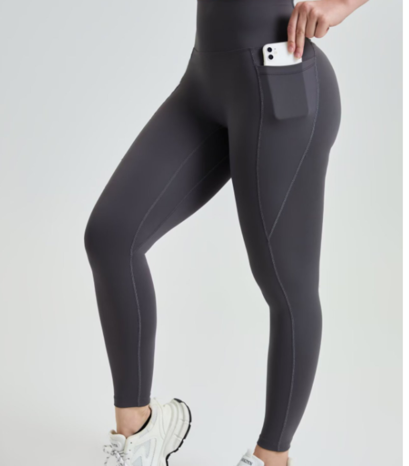 zalo3120   Women's nude yoga pants with pockets, tight fitting high waisted shark pants clothing