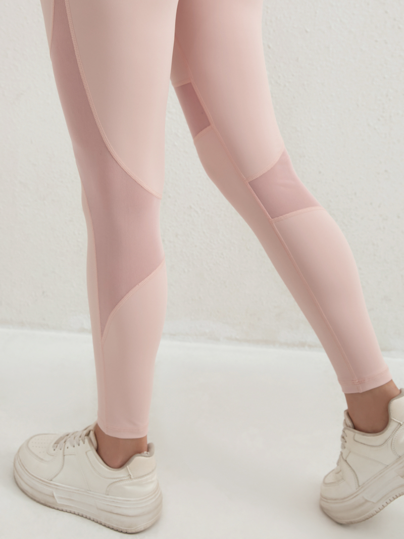 zalo3118  Women's yoga pants with hip lifting, high waist, tight fitting mesh splicing, fitness and sports pants clothing