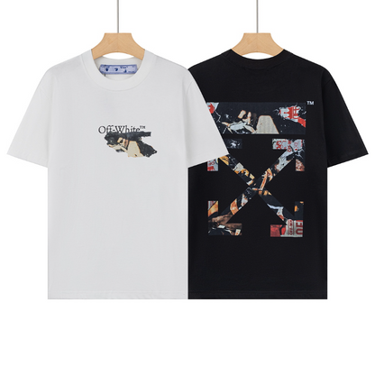 OFFC10  New men's and women's summer pure cotton short sleeved top clothing