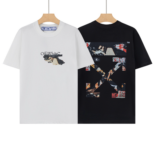 OFFC10  New men's and women's summer pure cotton short sleeved top clothing