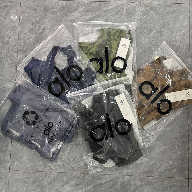 alo5101 Women's yoga clothes, sports bras, vest style underwear, elastic back tight fitting clothes, tie dye clothing