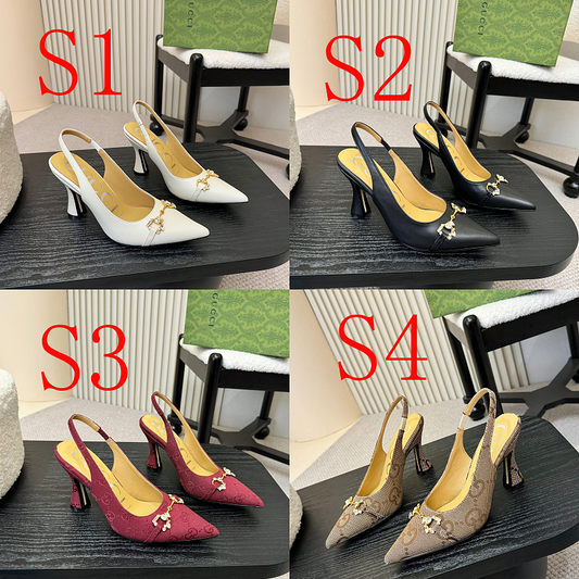 SHGS5 Leather 8.5CM Heel Women 35-42 shoes With box
