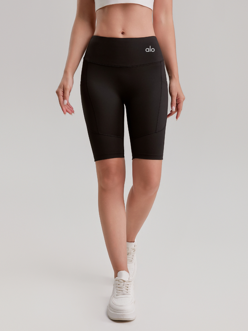 zalo3123  Women's cycling tight fitting cropped pants with peach hips, yoga pants for fitness and sports, side pocket shorts for clothing