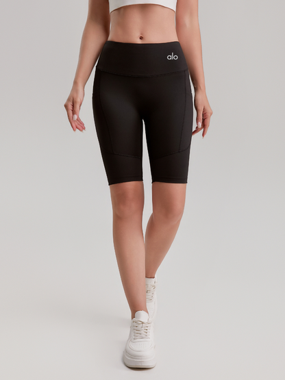 zalo3123  Women's cycling tight fitting cropped pants with peach hips, yoga pants for fitness and sports, side pocket shorts for clothing