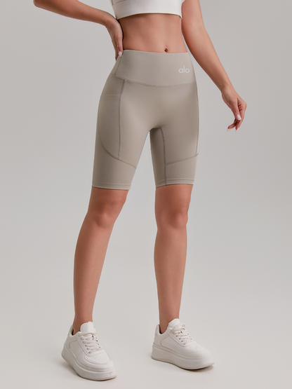 zalo3123  Women's cycling tight fitting cropped pants with peach hips, yoga pants for fitness and sports, side pocket shorts for clothing