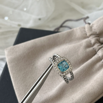 DY DR21 Simple Zircon Ring Popular Knot Line Ring Jewelry