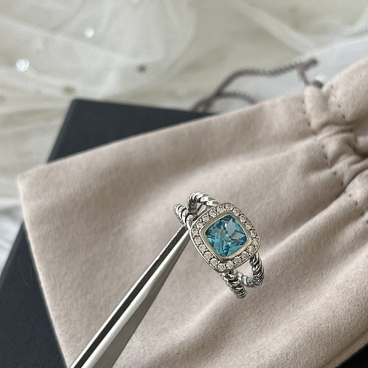 DY DR21 Simple Zircon Ring Popular Knot Line Ring Jewelry